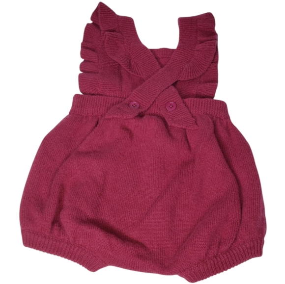 Cashmere 4 Ply Ruffle Romper Adjustable Straps Luxury Cottagecore Bloomers 18-24 - Picture 15 of 15